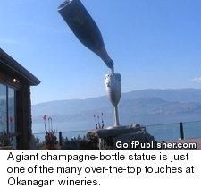 Champagne-Bottle Statue - Okanagan Wineries