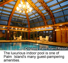 Indoor pool at Palm Island's Resort