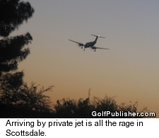 Private jets Over TPC Scottsdale Desert