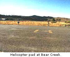 Helicopter pad at Bear Creek