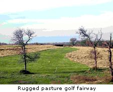 Rugged pasture golf fairway